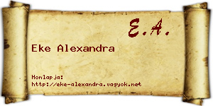 Eke Alexandra névjegykártya